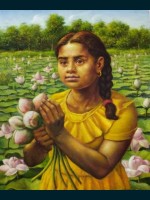 E090-Girl with Lotus